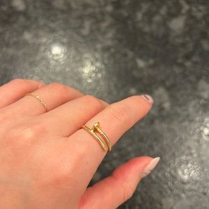 Solid 14K yellow gold nail ring